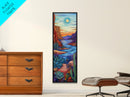 Southwest wall art, desert landscape, Joshua tree art, agave painting, mountain painting, framed canvas print, above couch decor