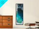Teal wall art, hidden lagoon, ocean painting, moody art, coastal decor, framed canvas print, nautical art, above bed wall art