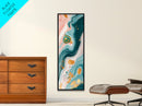 Fluid Art, pink orange wall art, teal wall art, modern abstract painting, contemporary art, fluid acrylic painting, Canvas Print