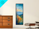 Wildflower Hills, landscape painting, California poppy art, mountain painting, scenic artwork, nature wall art, bedroom art