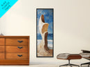 Surreal Beach Rock, coastal decor, wabi sabi art, abstract landscape painting, framed canvas print, above couch art