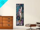 Fish Art, koi fish painting, fly fishing art, trout art, coastal decor, blue and green wall art, Canvas Print, living room art
