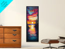 Ocean Waves, Pink Orange Sunset, Coastal Wall Art, Canvas Print, Surf Wall Art, Above Couch Art, Beach House Art