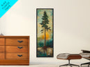 Tall Pine, wabi sabi art, rustic decor, pine tree art, nature inspired, farmhouse art, framed canvas print, above bed art