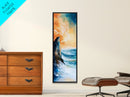 Sunset Cliff, coastal painting, framed canvas print, nautical wall art, seascape painting, landscape painting, ocean art, wall decor
