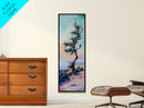 Windblown Tree, Joshua tree art, southwest wall art, rustic decor, landscape painting, framed canvas print, tall skinny art