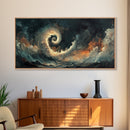 Ocean Storm, moody art, seascape painting, nautical wall art, Ozymandias art, extra wide art, dramatic waves, Framed Canvas Print