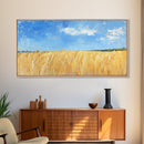 Wheat Field, landscape painting, farmhouse art, rustic wall art, extra wide art, bedroom art, framed canvas print, gift idea