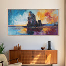 Dramatic Seascape, Framed Canvas Print, nautical painting, seascape painting, coastal decor, painting Morro Bay, extra wide art