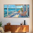 Lake House Art, Coastal Landscape Art, Nautical Decor, Rustic Wall Art, Framed Canvas Print, Living Room Art, Above Sofa Art