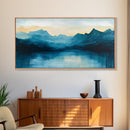 Moody Mountains, Blue Landscape, Panoramic Art, Canvas Print, Smoky Mountain Art, Extra Wide Art, Minimalist Art, Above Sofa Art