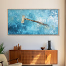 Wabi sabi art, minimalist art, framed canvas print, extra wide art, abstract painting, rustic wall art, textured blue wall decor