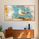 Seagull Painting, Coastal Landscape Art, Nautical Wall Art, Rustic Decor, Framed Canvas Print, Beach House Art, Bird Art