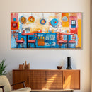 Cafe painting, espresso martini wall art, coffee wall art, food review kitchen art, warm cozy vibes, rustic decor, framed canvas print, boho art