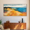 Coastal Landscape, Ocean Painting, Nautical Decor, Rustic Art, Farmhouse Art, Living Room Art, Framed Canvas Print, Extra Wide Art, Bedroom Art