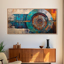 Industrial Vault, Steampunk Wall Art, Mechanical Wall Art, Extra Wide Art, Horizontal Wall Art, Framed Canvas Print, Living Room Art, Moody Art