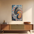 Abstract Swirl, Sacred Geometry Wall Art, Psychedelic Art, Science Art, Moody Art, Teal Wall Art, Canvas Print, Gift Idea