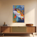 Trout Painting, Fly Fishing Art, Rustic Decor, Lake Tahoe Art, Nautical Wall Art, Coastal Decor, Framed Canvas Print, Gift Idea