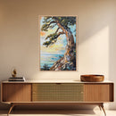 Joshua Tree Art, Coastal Landscape Art, Framed Canvas Print, Oak Tree Art, Rustic Art, Living Room Art, Boho Art, Moody Art