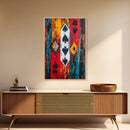Playing Card Art, chicano art, bold abstract painting, moody art, graffiti wall art, framed canvas print, gift idea, rustic decor