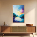 Sunset Lake, Serene Landscape, Canvas Print, Nature Art, Coastal Wall Art, Above Sofa Art, Moody Art, Rustic Decor, Bedroom Art