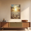Golden Desert Sunrise Canvas Print, Southwest Wall Art, Nature Photography, Minimalist Landscape Art, Earthy Home Decor, Living Room Art
