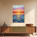 Ocean Ripple Canvas Print | Beach Sunset Painting | Seascape Wall Art | Coastal Decor | Living Room Wall Art | Vibrant Colors