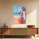 Surfboards Beach Canvas Print | Tropical Wall Art | Coastal Home Decor | Boho Surf Painting | Summer Vibes | Ocean Lovers Gift