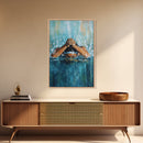 Swimmer Strength Canvas Print | Athlete Wall Art | Motivational Sports Painting | Modern Home Decor | Blue Water Abstract