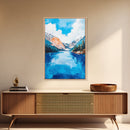 mountain painting, landscape painting, framed canvas print, lake Tahoe art, coastal landscape art, blue and green wall art, gift idea