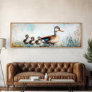 Mother Duck and Ducklings, Whimsical Farmhouse Animal Wall Art, Cute Baby Ducks Painting, Cozy Country Decor, Nursery Artwork