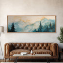 Misty Mountain Pines Canvas Print Serene Forest Landscape, Nature Wall Art, Boho Cabin Decor, Bedroom or Office Artwork, Rustic Vibes