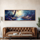 Enchanted Forest Stream Canvas Print Fantasy Landscape Wall Art Mystical Nature Decor Living Room Artwork Whimsical Tree Art