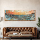 Fishing Net Sunset Canvas Print Coastal Wall Art Nautical Seaside Artwork Beach House Decor Ocean Landscape Framed Print