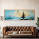 Lone Pine Tree Landscape, Minimalist Mountain Art, Tranquil Nature Scene, Rustic Cabin Wall Art, Modern Neutral Decor, Bedroom Art