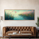Tranquil Marsh Art Canvas Print Coastal Landscape Wall Decor Nature Inspired Painting Pastel Home Accent Bedroom or Bathroom Wall Art