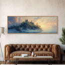 Misty Island Sunrise Canvas Print - Scenic Landscape Wall Art, Living Room Decor, Soft Light Artwork, Serene Home Office Art