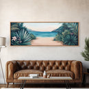 Secluded Beach Path Canvas Print Tropical Escape Painting Nature Coastal Wall Art Calm Ocean Scene Large Wall Art Living Room