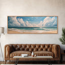 Ocean Wave Horizon Canvas Print Coastal Seascape Wall Art, Tranquil Beach Painting, Nautical Home Decor, Relaxing Living Room Artwork