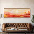Desert Sunset Painting Warm Abstract Southwest Wall Art Minimalist Mountain Landscape Artwork Boho Home Decor Canvas Print