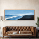 Stormy Sea Canvas Print Minimalist Ocean Painting Dark Coastal Art Black and White Beach House Decor Moody Living Room Wall Art