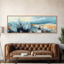 Wild Prairie Landscape Framed Canvas Print Rustic Nature Art, Modern Country Wall Decor, Warm Earth Tone Painting, Farmhouse Style