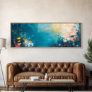 Abstract Ocean Reef Framed Canvas Print Coastal Wall Art, Underwater Seascape, Beach House Decor, Nautical Theme, Blue Wall Art