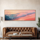Pink Ocean Waves Canvas Print Coastal Wall Art, Beach Sunset Artwork, Modern Seascape Painting, Home Decor, Living Room Art