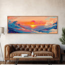 Sunset Glow, Scenic Ocean Painting, Warm Beach Art, Coastal Decor, Framed Canvas Print, Living Room Artwork, Ocean Lover Gift