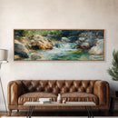 Waterfall Stream, Rocky River, Nature Wall Art, Framed Canvas Print, Cabin Decor, Rustic Landscape, Outdoor Adventure Art, Natural Beauty