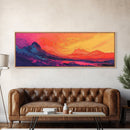Sunset Mountains, Abstract Landscape, Canvas Print, Colorful Wall Art, Living Room Decor, Boho Art, Office Wall Art, Vibrant Painting