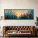 Wild Grass, Sunset Landscape Art, Serene Nature Painting, Farmhouse Wall Decor, Bedroom Wall Art, Home Print, Framed Canvas Print