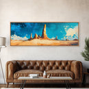 Vibrant Desert Rock Formations Wall Art, Southwest Canyon Painting, Abstract Artwork, Warm Earthy Colors, Living Room Deco