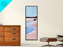 Seaside Landscape, Water Reflection, Abstract Art, Framed Canvas Print, Soft Pastel Colors, Modern Coastal Decor, Serene Wall Art